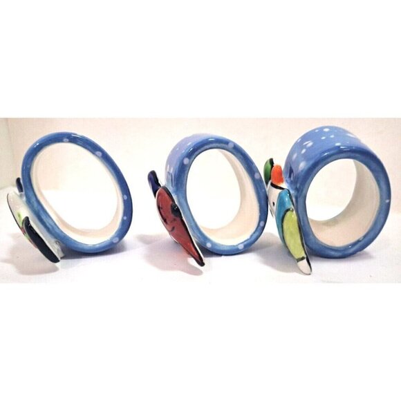 Whole Home Harmony Snowman 3D Face Napkin Rings Set of 3 Multicolor - Picture 7 of 7